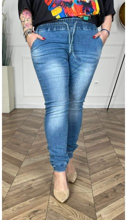 Spodnie jeans guma
