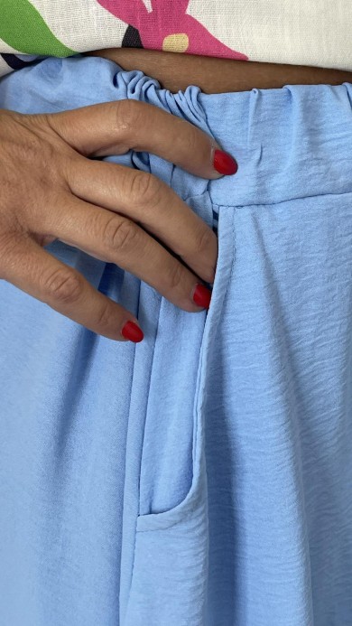 Spodnie LENKA KULOTY niebieskie
