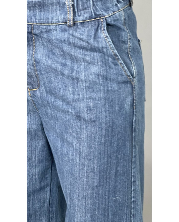 Spodnie jeans szeroka nogawka A006