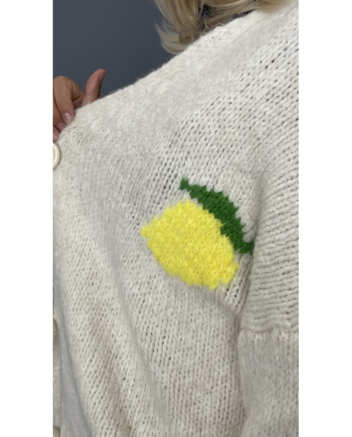 Sweter kardigan beżowy LEMON A026