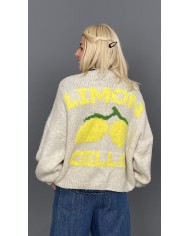 Sweter kardigan beżowy LEMON A026