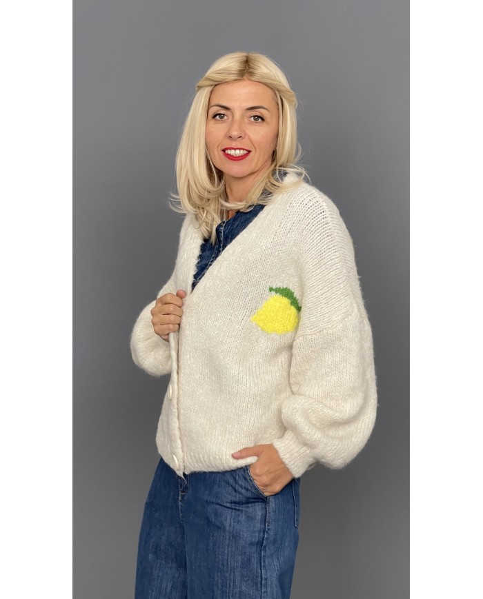 Sweter kardigan beżowy LEMON A026