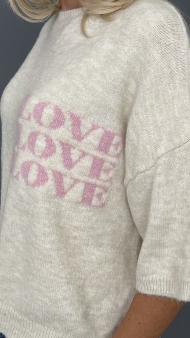 Sweter beż LOVE A027