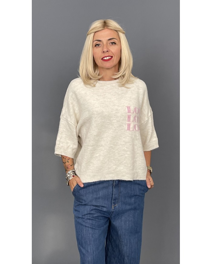 Sweter beż LOVE A027