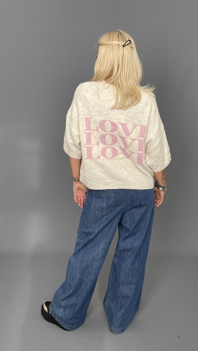 Sweter beż LOVE A027