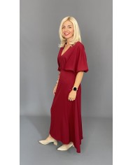 Sukienka elegancka a la księżna bordo A068