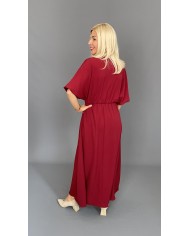 Sukienka elegancka a la księżna bordo A068