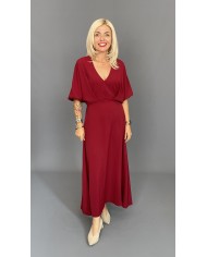 Sukienka elegancka a la księżna bordo A068