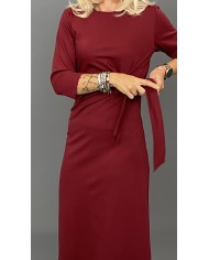 Sukienka elegancka wiązana bordo A069