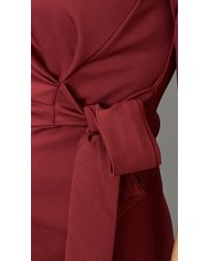 Sukienka elegancka wiązana bordo A069