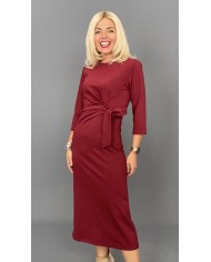 Sukienka elegancka wiązana bordo A069