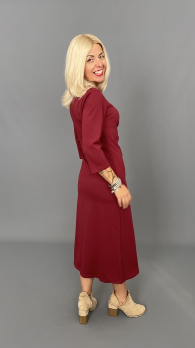 Sukienka elegancka wiązana bordo A069