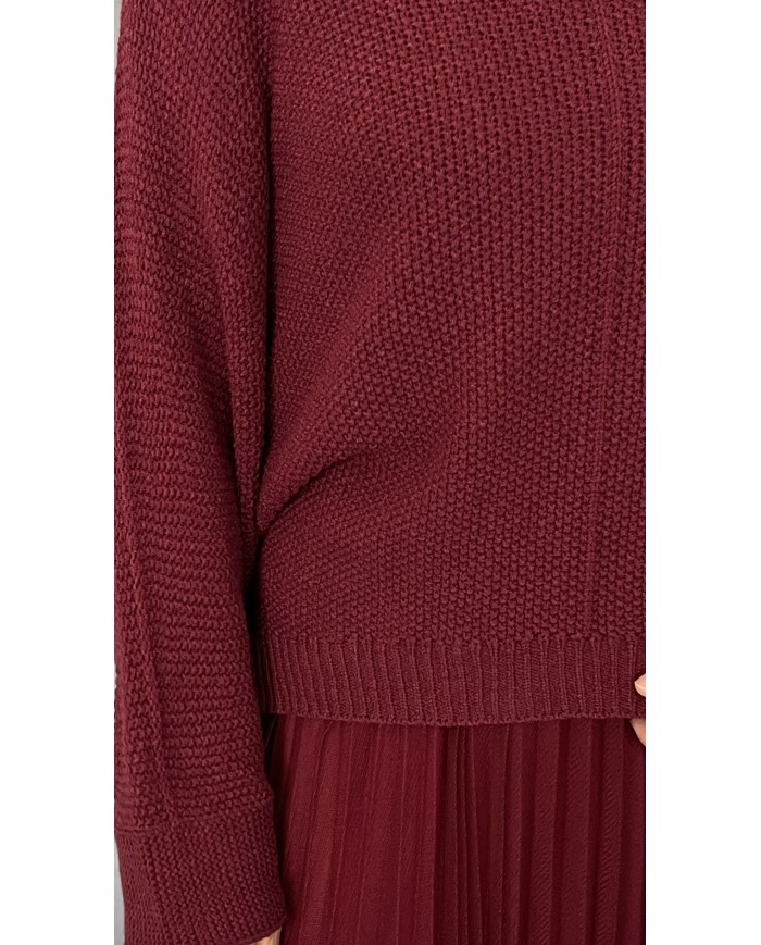 Sukienka komplet sweter tiul bordo A82