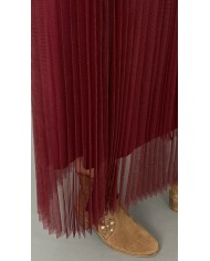 Sukienka komplet sweter tiul bordo A82