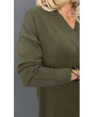 Sukienka sweter khaki A104