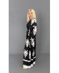 Sukienka BOHO satyna czarna A105