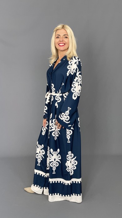 Sukienka BOHO satyna granat A105