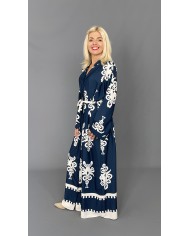 Sukienka BOHO satyna granat A105