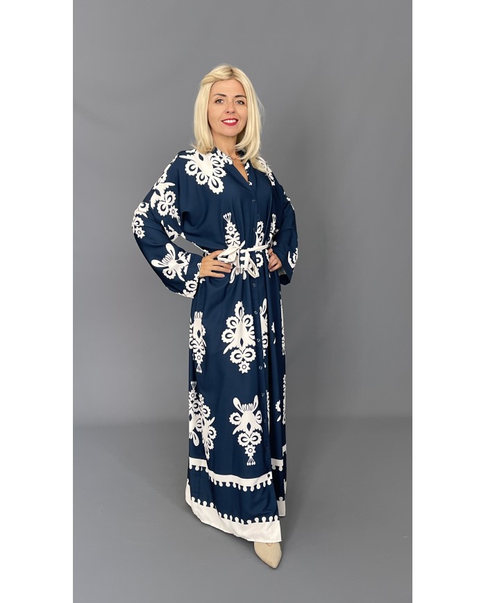 Sukienka BOHO satyna granat A105