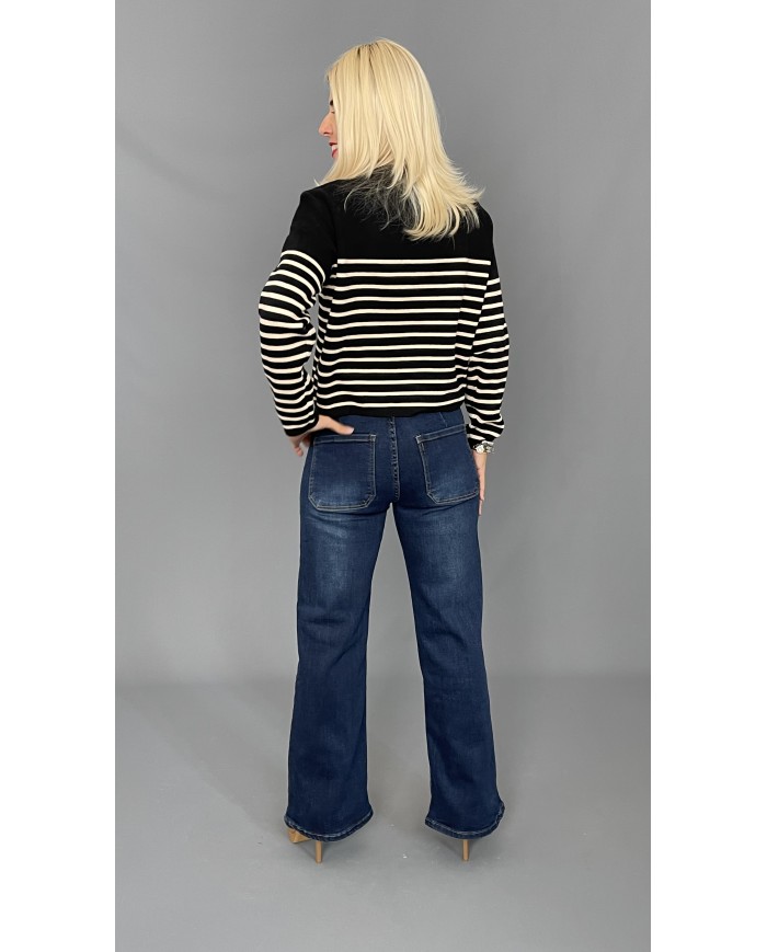 Spodnie szeroka nogawka jeans P016